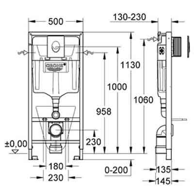 инсталляция GROHE 38750