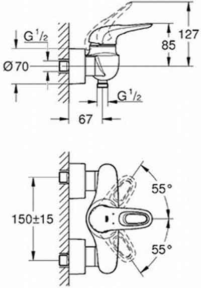 смеситель для душа Grohe Eurostyle 33590003