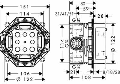 скрытая часть Hansgrohe iBox 01800180