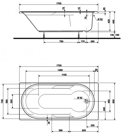 Kolo XWP0370 ванна акриловая Коло