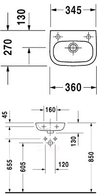 Duravit D-Code мини раковина