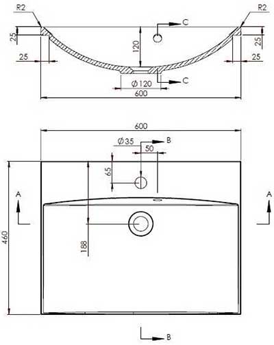 раковина на мебель Fancy Marble Amelia 60 см