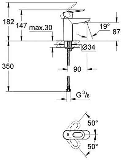 смеситель на раковину Grohe BauLoop 23337