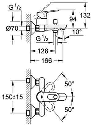 смеситель для ванны Grohe BauLoop 32815