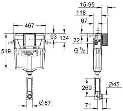 Смывной бачок Grohe GD 2 38661000