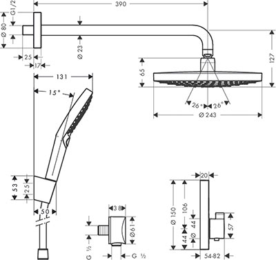 душевая система скрытого монтажа Hansgrohe 27297000