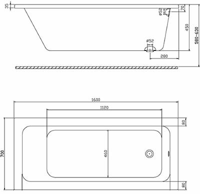 ванна акриловая Kolo Modo 160 см XWP1160