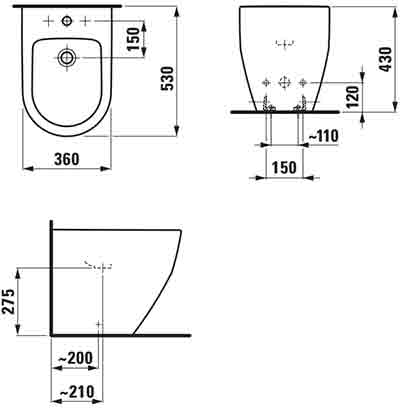 биде напольное Laufen 3295.2