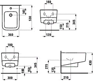 биде подвесное Laufen Pro 3096.1