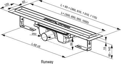 душевой лоток Ravak RunWay 30 см