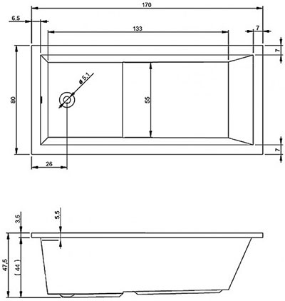 ванна акриловая Riho 170x80 см ВА12