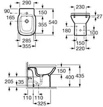 биде напольное Roca Debba A355994000