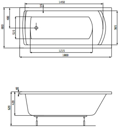 ванна акриловая Roca Linea A24T058000