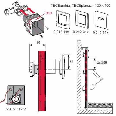 инсталляция для писсуара TECE 9320008