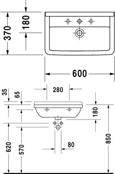 раковина Duravit 0301600000 starck 3