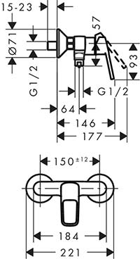 смеситель для душа Hansgrohe Logis Loop 71247000