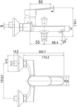 смеситель для ванны Imprese Laska 10040B