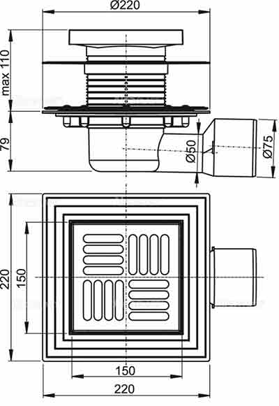 трап душевой AlcaPlast APV3 444