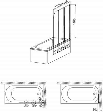 штора на ванну Aquaform Modern 3 170-06953