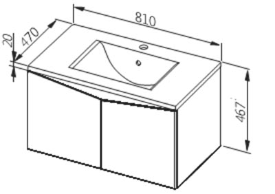 тумба с раковиной Aquform Ramos Evolution 0401-433123