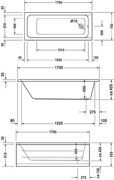 ванна Duravit D-Code 7000980000