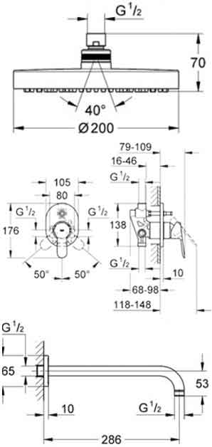 душевая система Grohe BauEdge 29039008