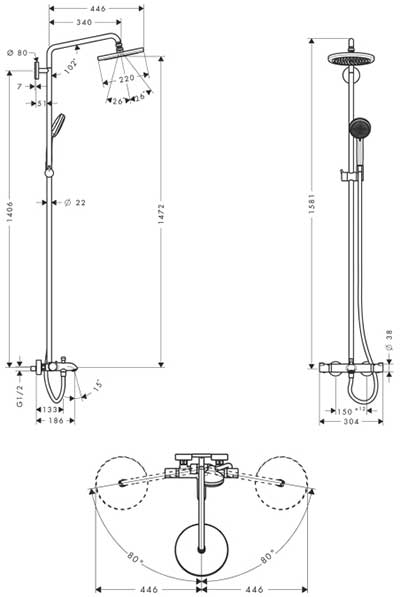 душевая система Hansgrohe 27223