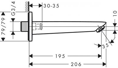 излив для ванны Hansgrohe Logis 71410000