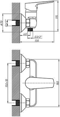 смеситель для душа Imprese kit21082