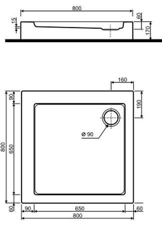 кабинка квадратная Kolo Geo 6 WKDK80222003