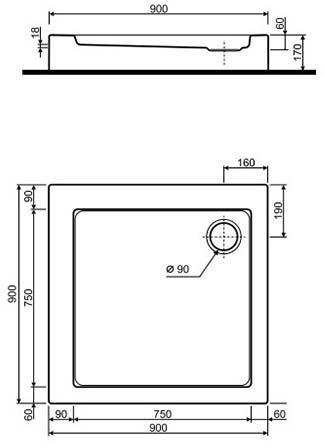 кабинка квадратная Kolo Geo 6 WKDK90222003