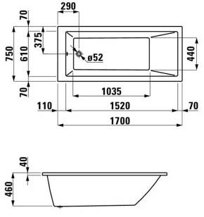 ванна акриловая Laufen PRO H2379500000001