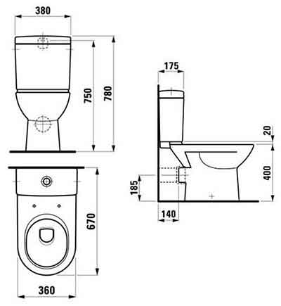 Унитаз компакт Laufen Pro 2495.6