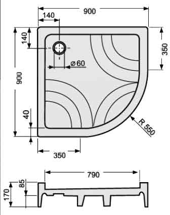 душевая кабина с поддоном Koller Pool 90x90 см