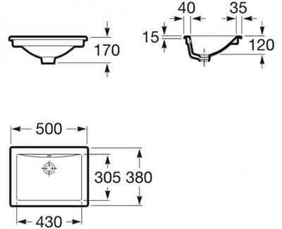 раковина врезная Roca Diverta A327114000