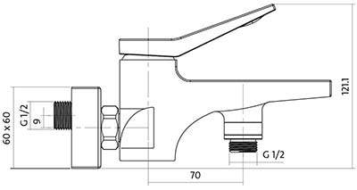 Cersanit Cromo B247 смеситель для ванны