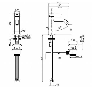 FIMA F3031XSCR смеситель на раковину длинный нос