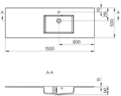 раковина Fancy Mardle Lauretta 150х70 см