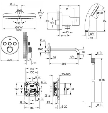 Grohe 34614SC2 набор душевой системы