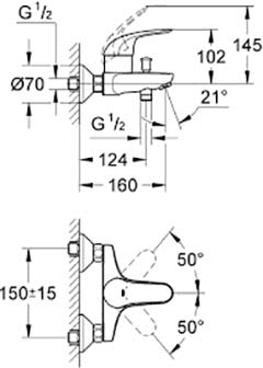 Grohe Euroeco 32743000 смеситель для ванны