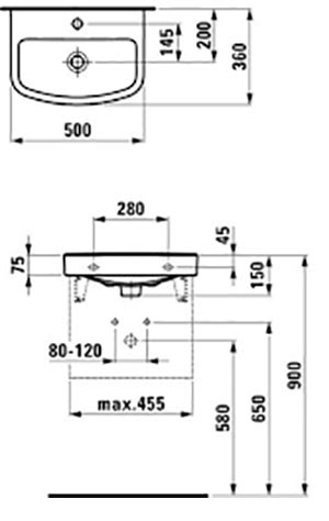 раковина-умывальник Laufen H8101500001041 Швейцария