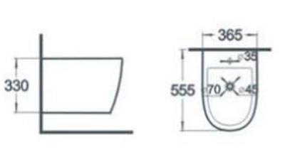 Newarc 3843B чертеж чарного биде