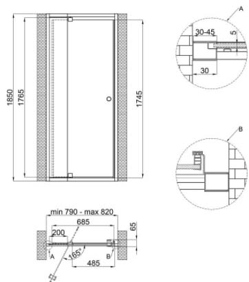 QT Pisces WHI208-9 двери в нишу 80 см