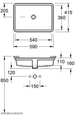 раковина под столешницу 4A295501 