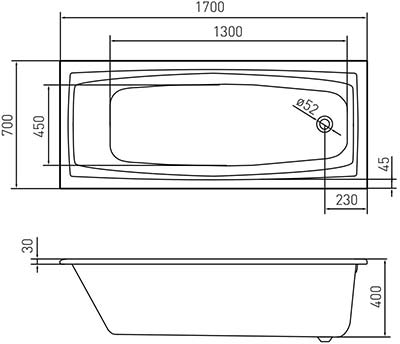 ванна акриловая Volle Solar TS-1779340