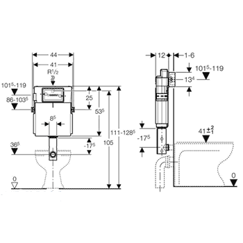 Geberit Duofix UP182 109.160.00.1 смывной бачок