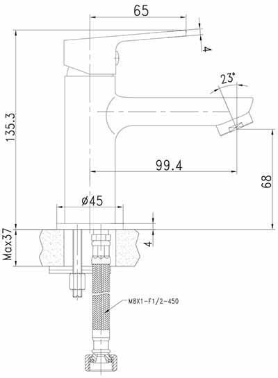 смеситель для раковины Imprese Laska 05040