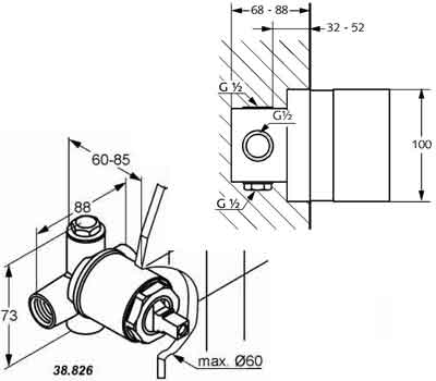 Kludi 38826 встраиваемая часть