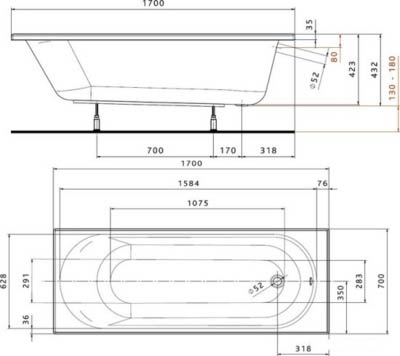 Kolo Opal Plus XWP1370 черетеж ванны акриловой