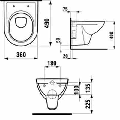 Laufen PRO 20952 унитаз подвесной